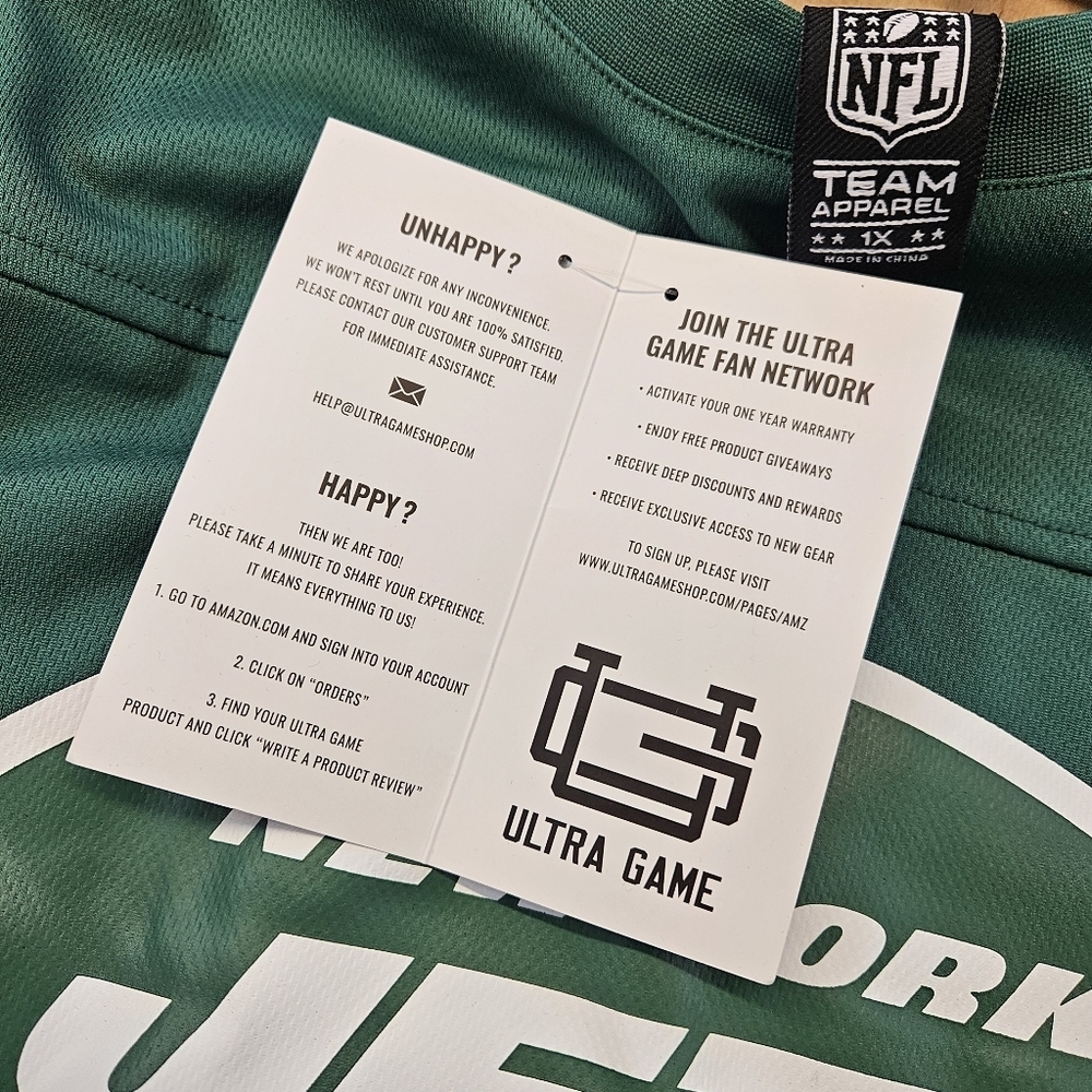 NFL Team Apparel Ultra Game Women's Jets Green Jersey Size 1X 60 Anniversary - Picture 3 of 8